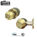 Deguard Grade 2 Commercial Combo Lock Set w/ Cyl Knob + Deadbolt - US3 GOLD - SC Keyway - 2-3/4" Backset DG2CL-PB-SC